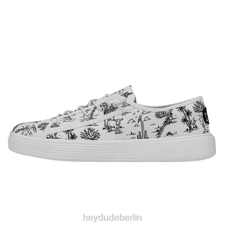 Cody Wüste Hey Dude Frauen 8JFX221 Schuhe weiß und Schwarz