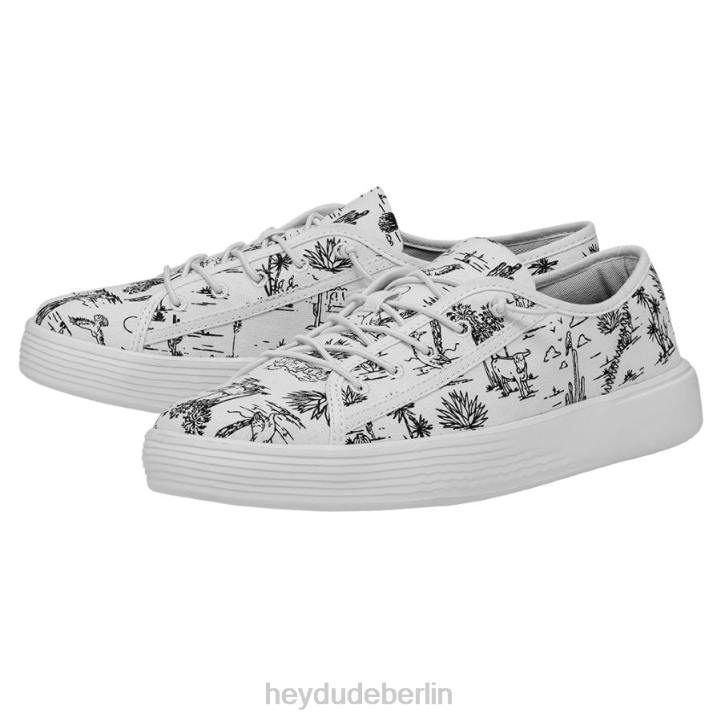 Cody Wüste Hey Dude Frauen 8JFX221 Schuhe weiß und Schwarz