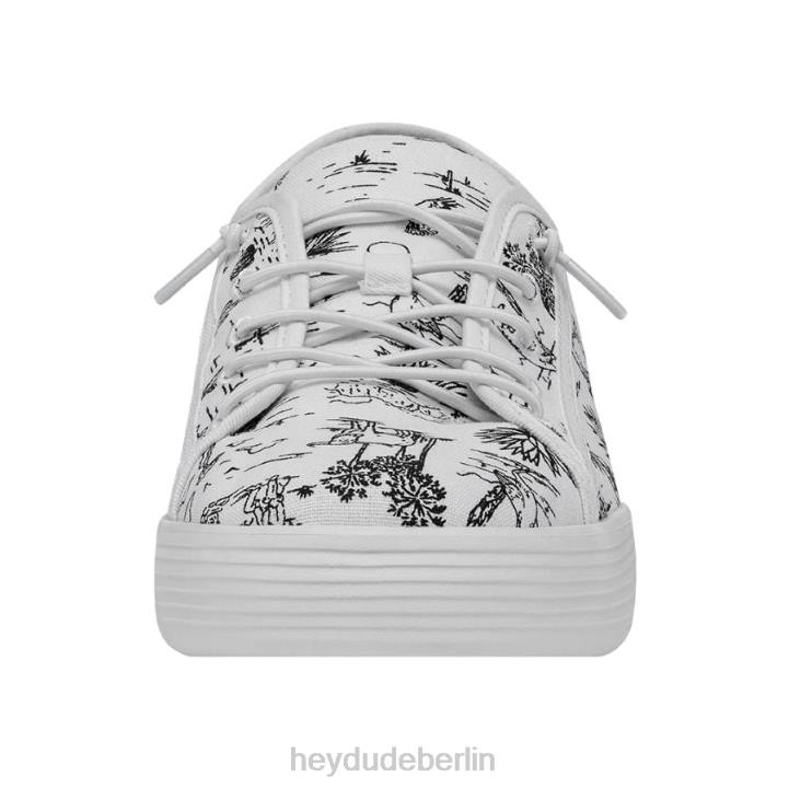 Cody Wüste Hey Dude Frauen 8JFX221 Schuhe weiß und Schwarz