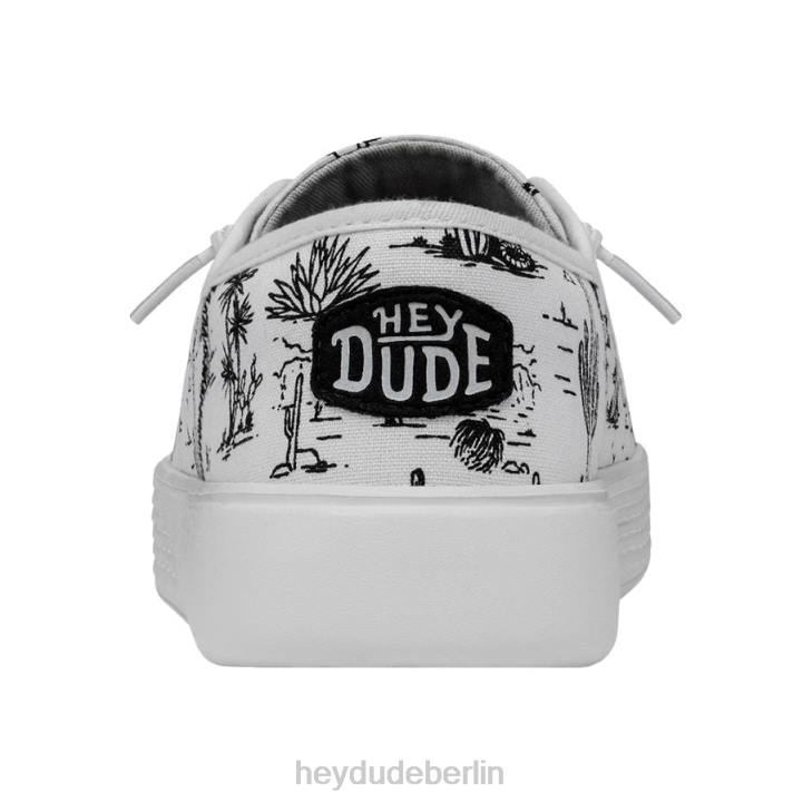 Cody Wüste Hey Dude Frauen 8JFX221 Schuhe weiß und Schwarz