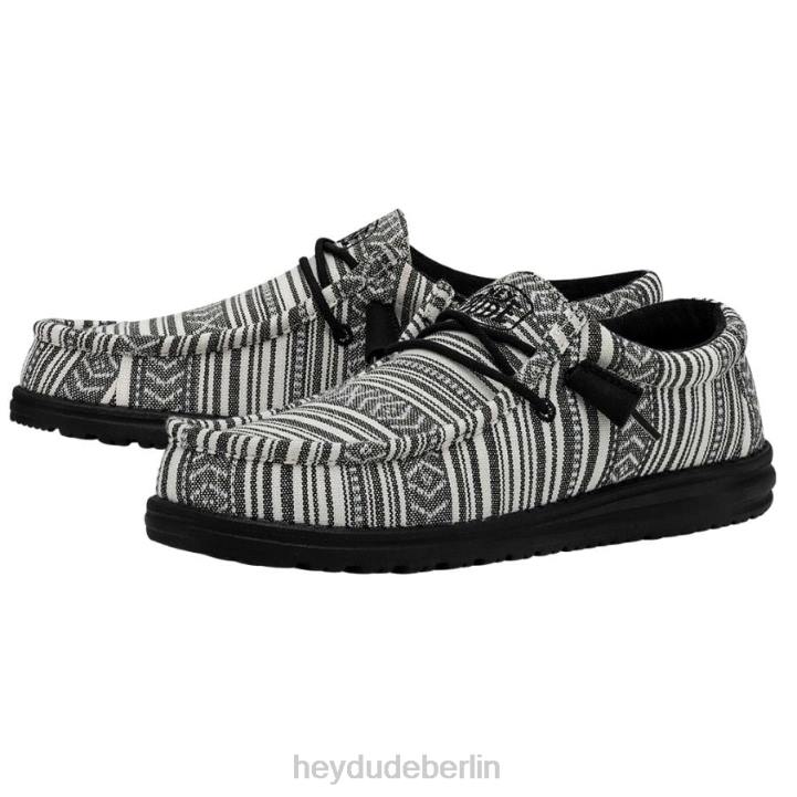 Wally Serape Hey Dude Männer 8JFX436 Schuhe schwarzer Kies