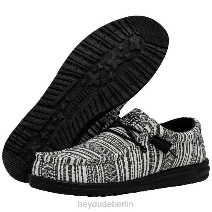 Wally Serape Hey Dude Männer 8JFX436 Schuhe schwarzer Kies