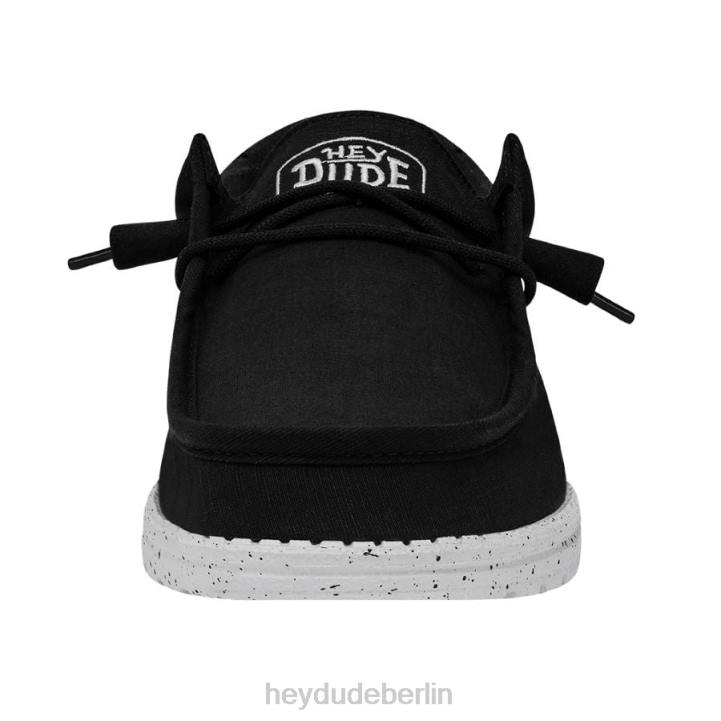 Wally-Slub-Canvas Hey Dude Männer 8JFX416 Schuhe Schwarz
