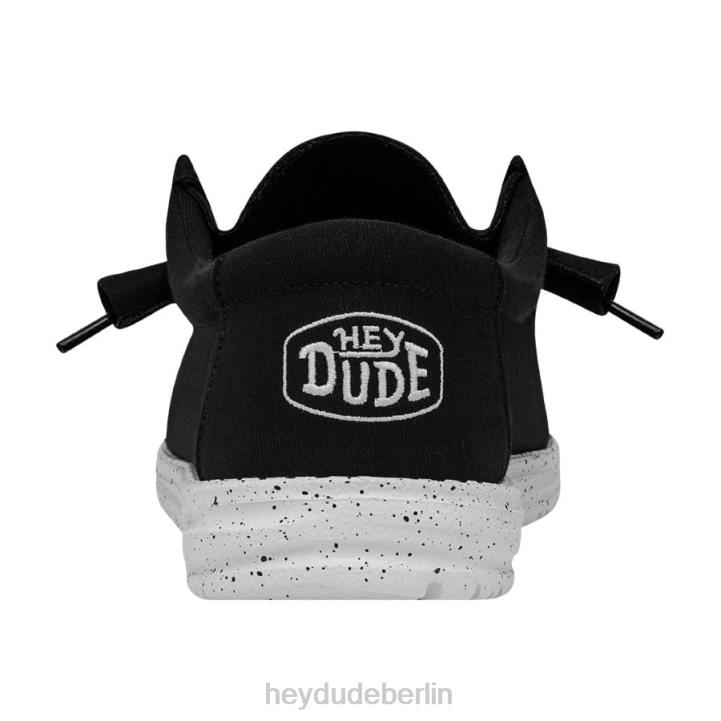 Wally-Slub-Canvas Hey Dude Männer 8JFX416 Schuhe Schwarz