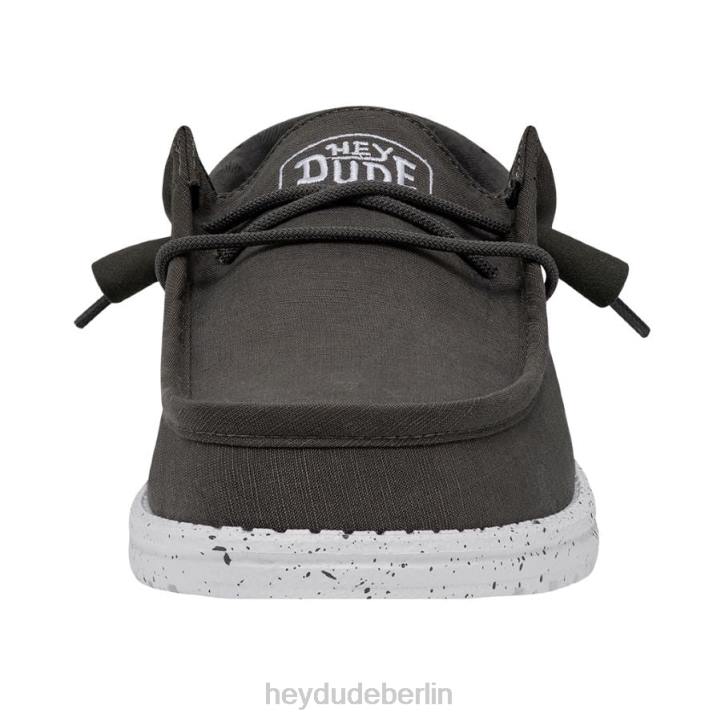 Wally-Slub-Canvas Hey Dude Männer 8JFX417 Schuhe dunkelgrau