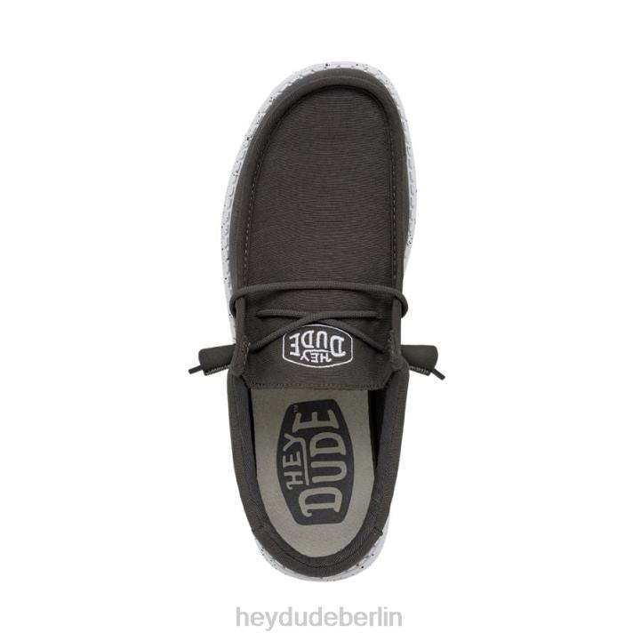 Wally-Slub-Canvas Hey Dude Männer 8JFX417 Schuhe dunkelgrau