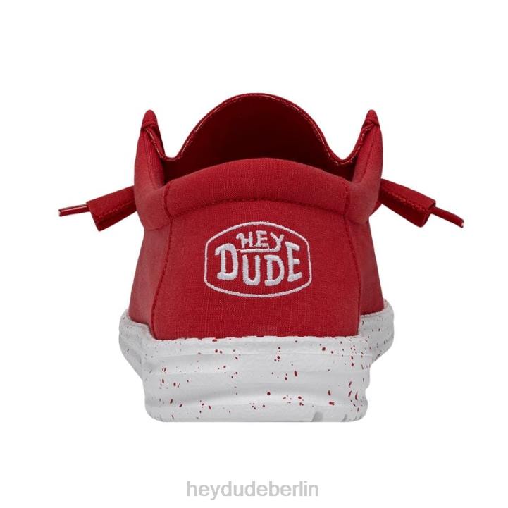 Wally-Slub-Canvas Hey Dude Männer 8JFX418 Schuhe Rot
