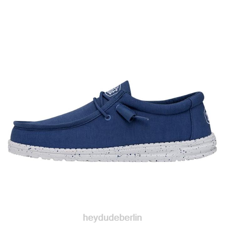 Wally-Slub-Canvas Hey Dude Männer 8JFX419 Schuhe echtes Blau