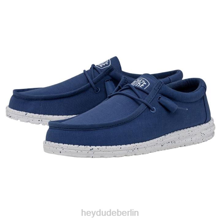 Wally-Slub-Canvas Hey Dude Männer 8JFX419 Schuhe echtes Blau