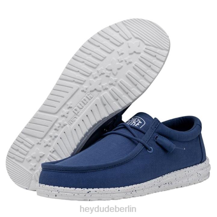 Wally-Slub-Canvas Hey Dude Männer 8JFX419 Schuhe echtes Blau