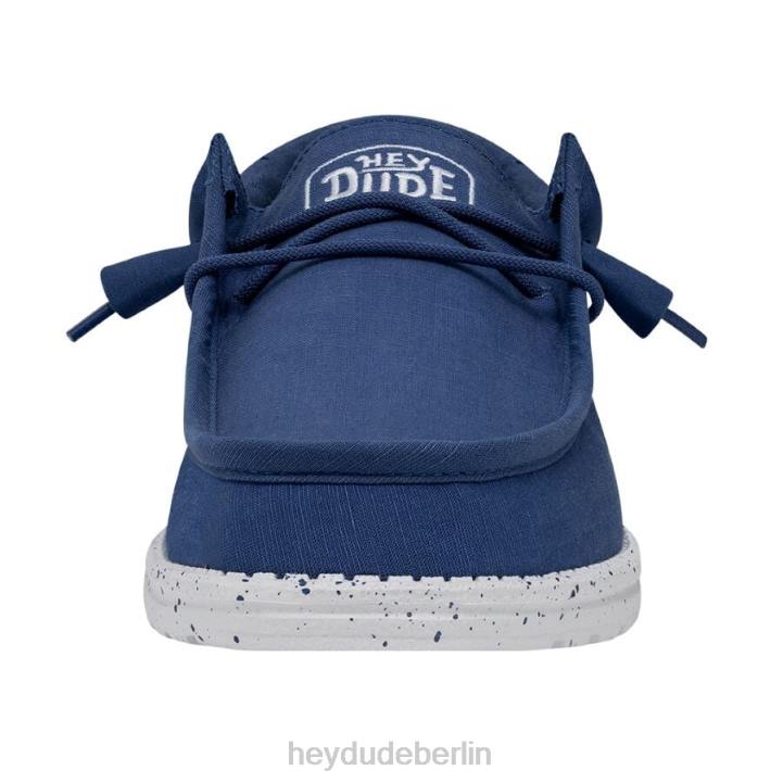 Wally-Slub-Canvas Hey Dude Männer 8JFX419 Schuhe echtes Blau