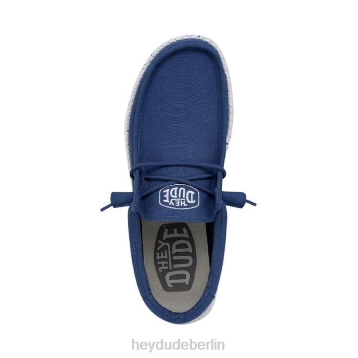 Wally-Slub-Canvas Hey Dude Männer 8JFX419 Schuhe echtes Blau