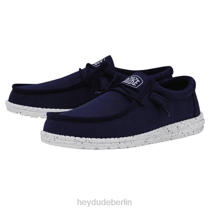 Wally-Slub-Canvas Hey Dude Männer 8JFX420 Schuhe Marine