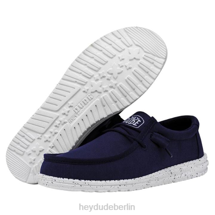 Wally-Slub-Canvas Hey Dude Männer 8JFX420 Schuhe Marine