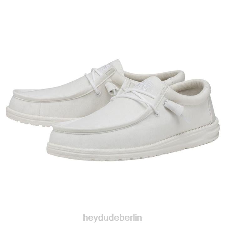 Wally-Slub-Canvas Hey Dude Männer 8JFX423 Schuhe Weiß