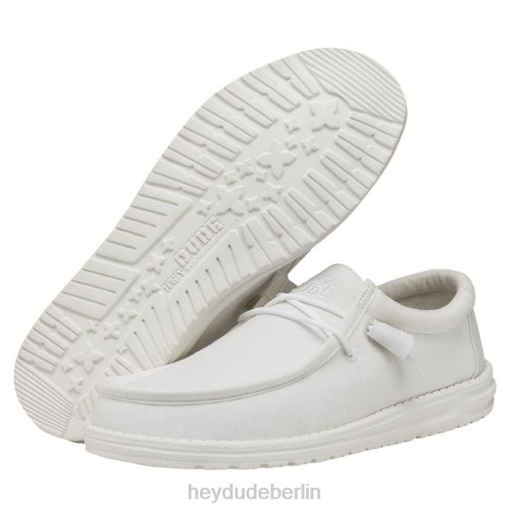Wally-Slub-Canvas Hey Dude Männer 8JFX423 Schuhe Weiß