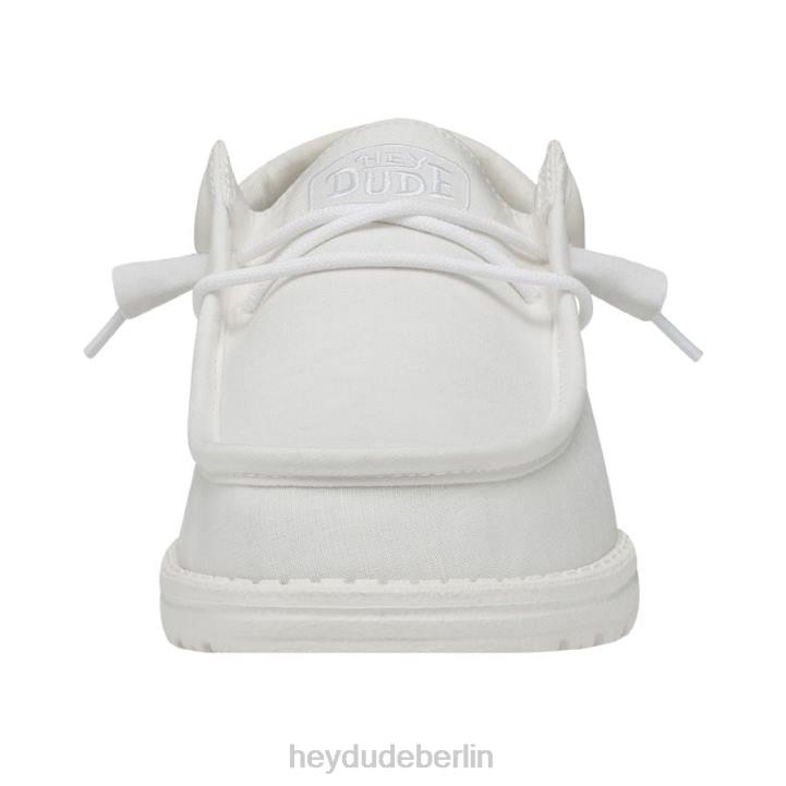 Wally-Slub-Canvas Hey Dude Männer 8JFX423 Schuhe Weiß