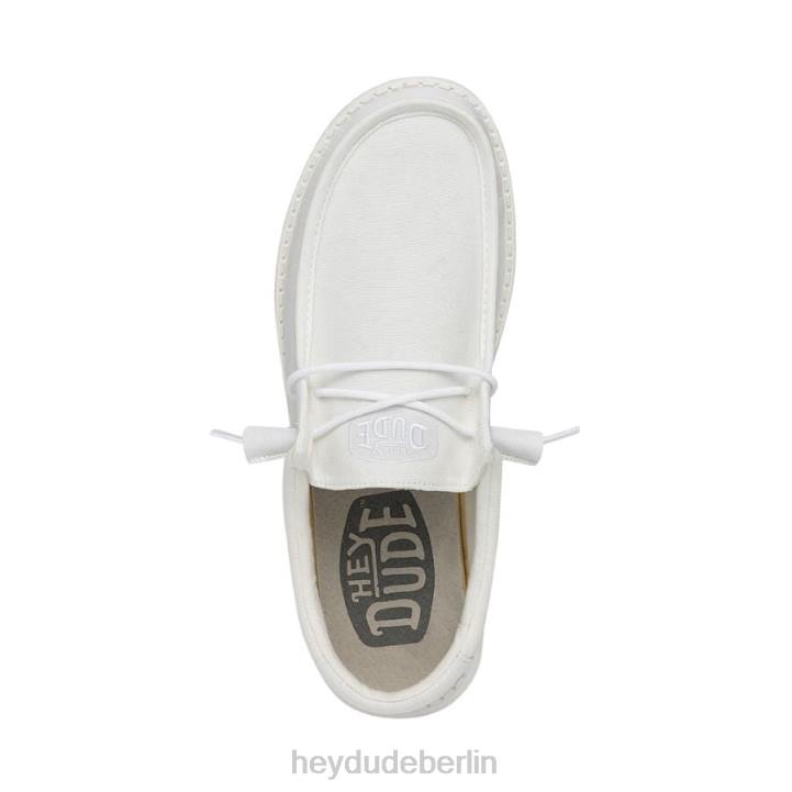 Wally-Slub-Canvas Hey Dude Männer 8JFX423 Schuhe Weiß