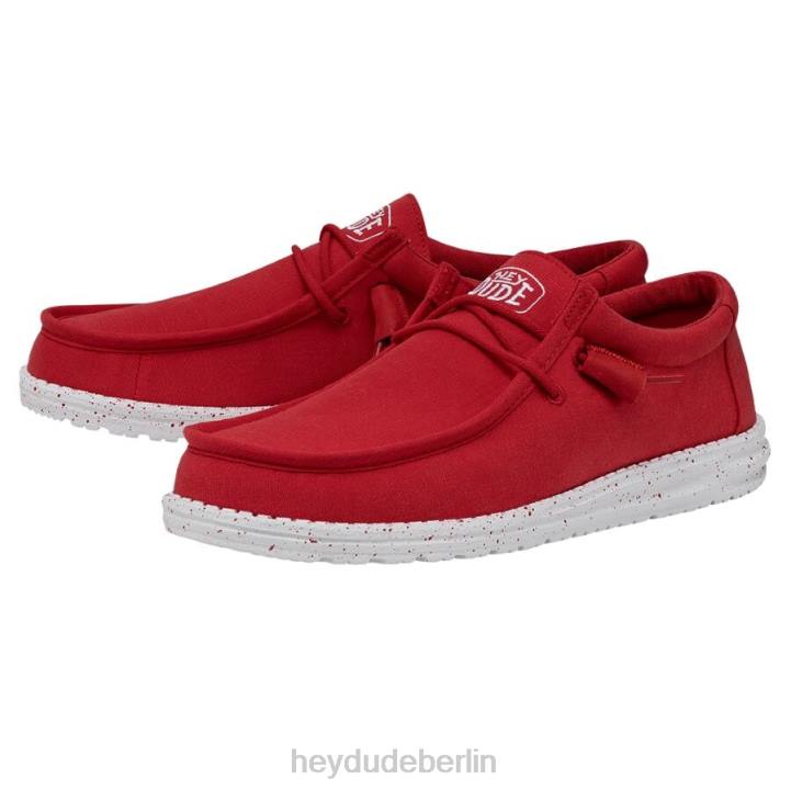 Wally-Slub-Canvas Hey Dude Männer 8JFX477 Schuhe Rot
