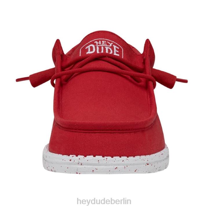 Wally-Slub-Canvas Hey Dude Männer 8JFX477 Schuhe Rot
