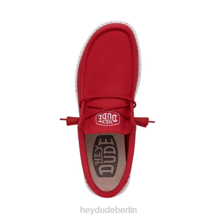 Wally-Slub-Canvas Hey Dude Männer 8JFX477 Schuhe Rot