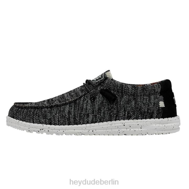 Wally Sox Stich breit Hey Dude Männer 8JFX370 Schuhe Schwarz-Weiss