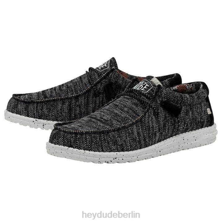 Wally Sox Stich breit Hey Dude Männer 8JFX370 Schuhe Schwarz-Weiss