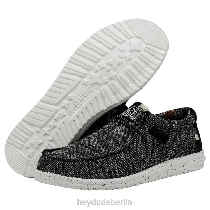 Wally Sox Stich breit Hey Dude Männer 8JFX370 Schuhe Schwarz-Weiss