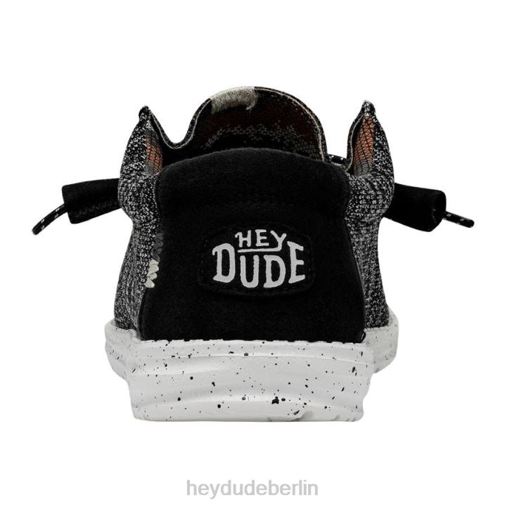 Wally Sox Stich breit Hey Dude Männer 8JFX370 Schuhe Schwarz-Weiss
