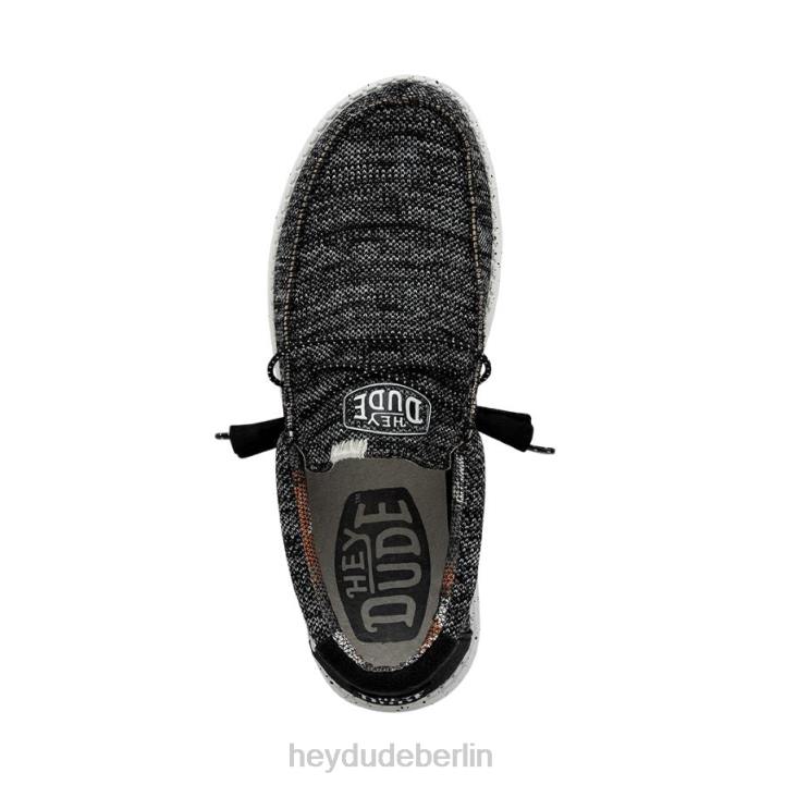 Wally Sox Stich breit Hey Dude Männer 8JFX370 Schuhe Schwarz-Weiss
