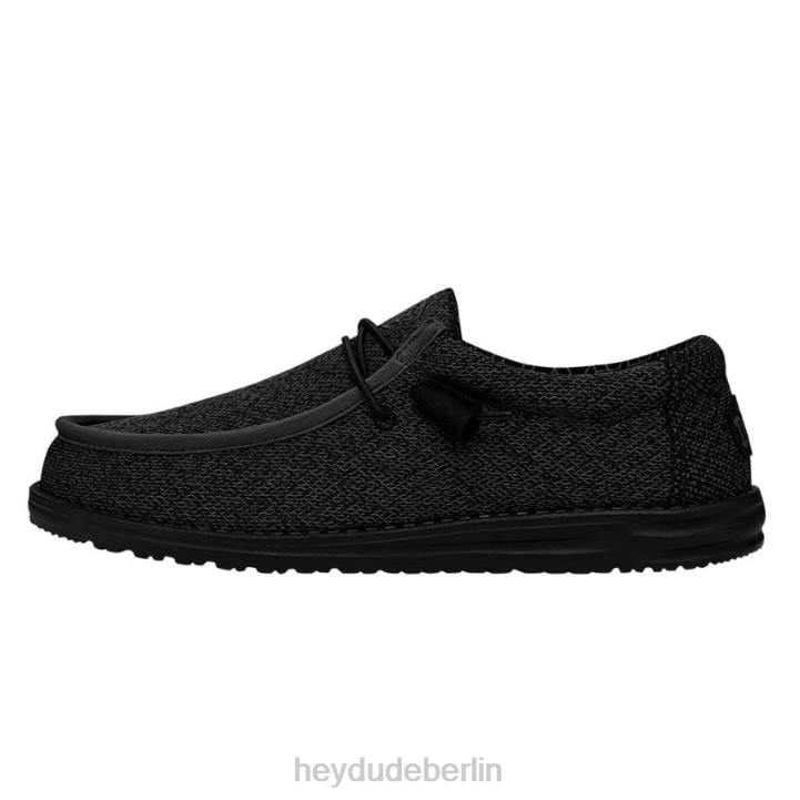 Wally Sox breit Hey Dude Männer 8JFX295 Schuhe Mikro total schwarz