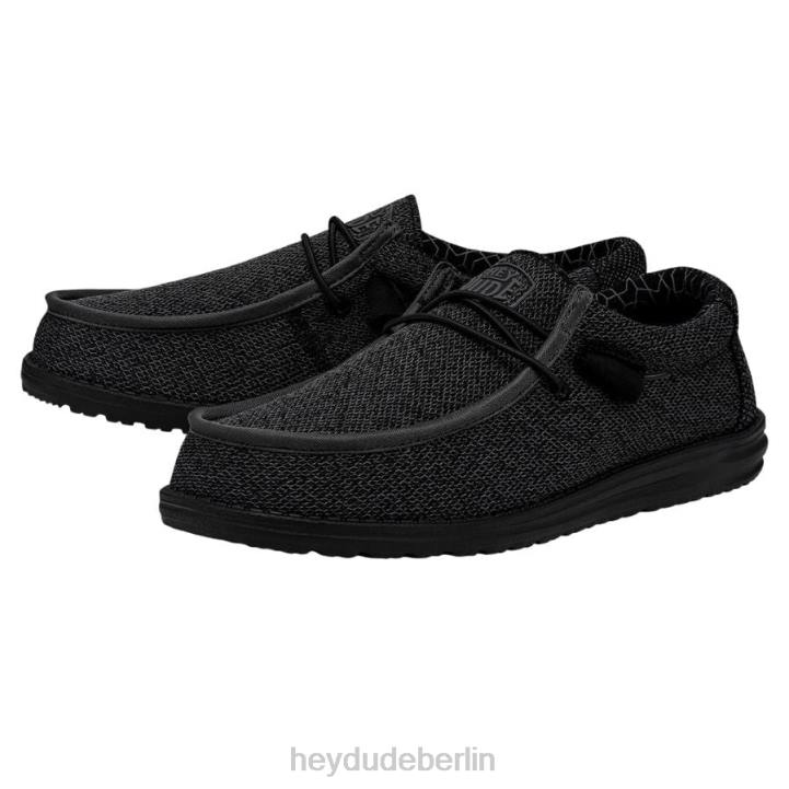 Wally Sox breit Hey Dude Männer 8JFX295 Schuhe Mikro total schwarz