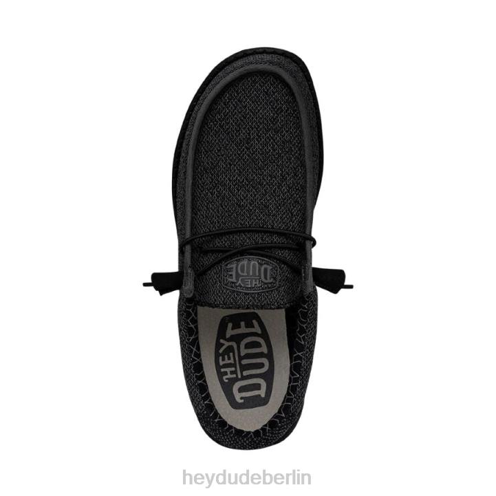 Wally Sox breit Hey Dude Männer 8JFX295 Schuhe Mikro total schwarz