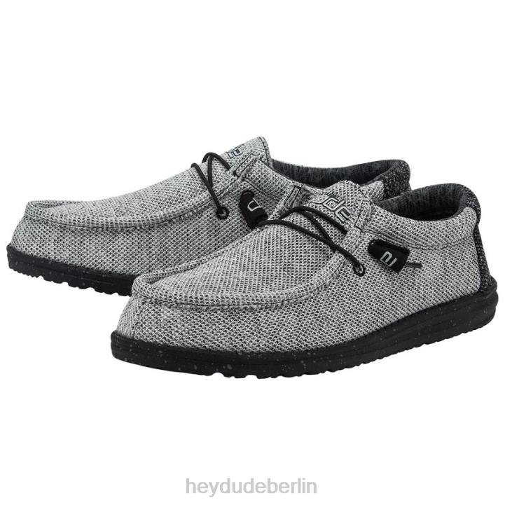 Wally Stretch Hey Dude Männer 8JFX314 Schuhe dunkles Netz
