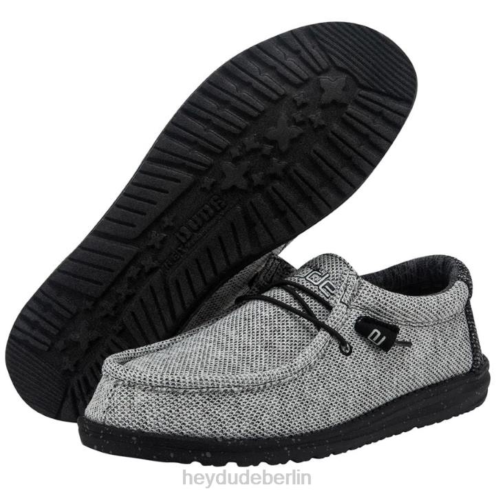 Wally Stretch Hey Dude Männer 8JFX314 Schuhe dunkles Netz