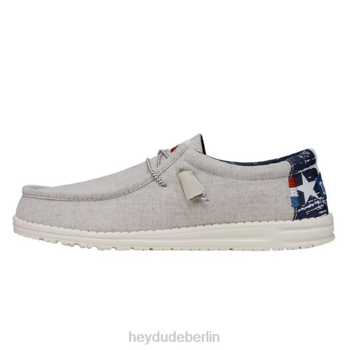 Wally Texas Leinwand Hey Dude Männer 8JFX362 Schuhe cremefarben