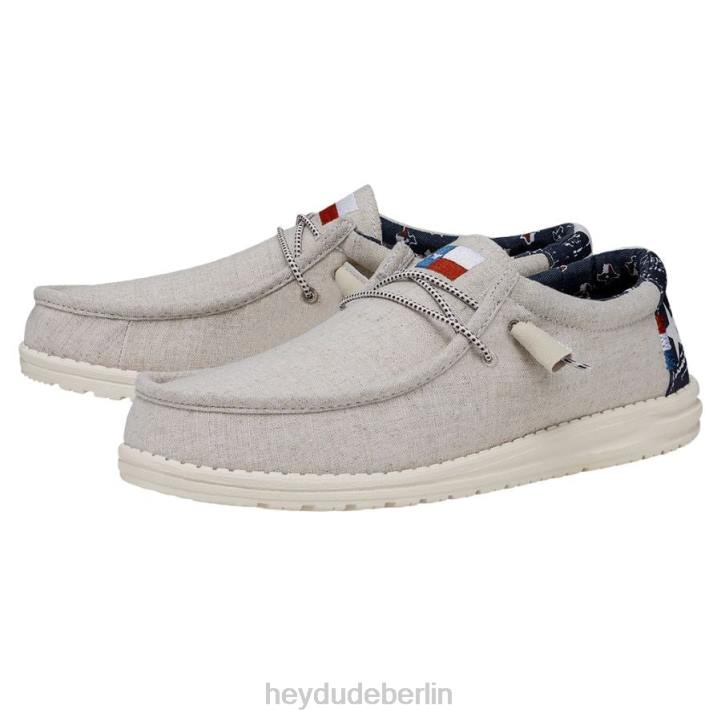 Wally Texas Leinwand Hey Dude Männer 8JFX362 Schuhe cremefarben