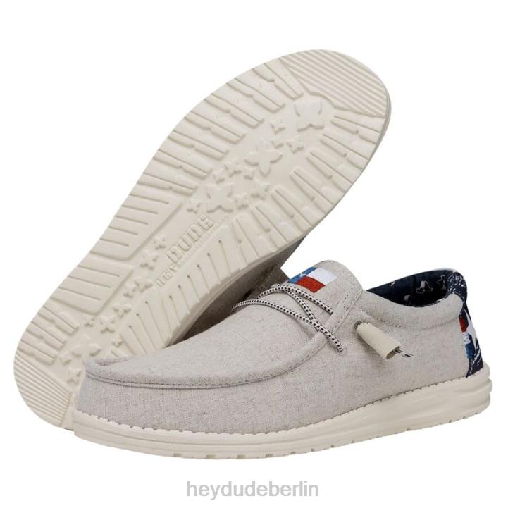 Wally Texas Leinwand Hey Dude Männer 8JFX362 Schuhe cremefarben