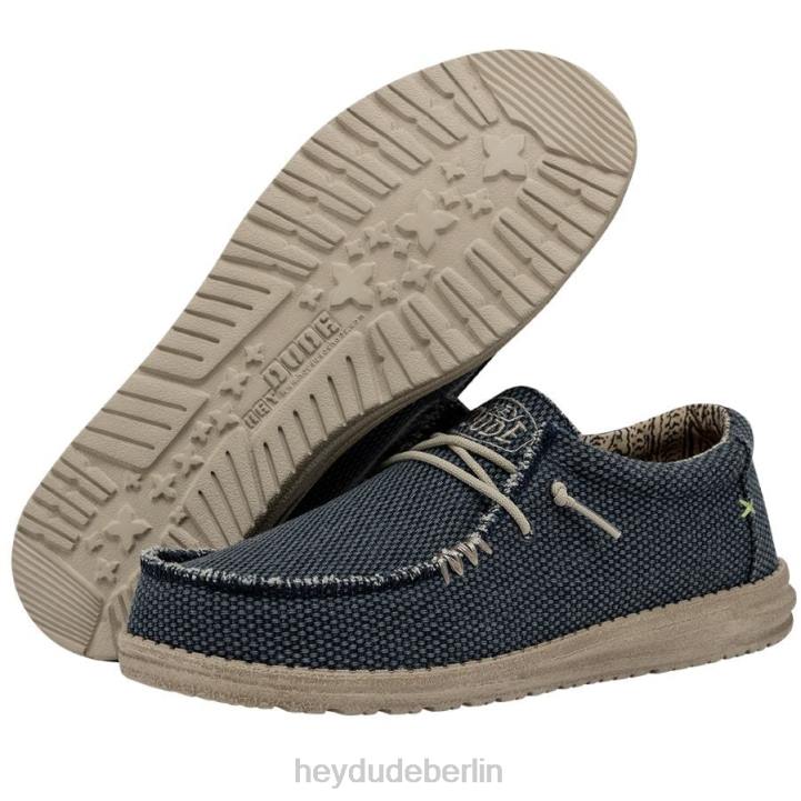 Wally geflochten Hey Dude Männer 8JFX371 Schuhe blaue Nacht