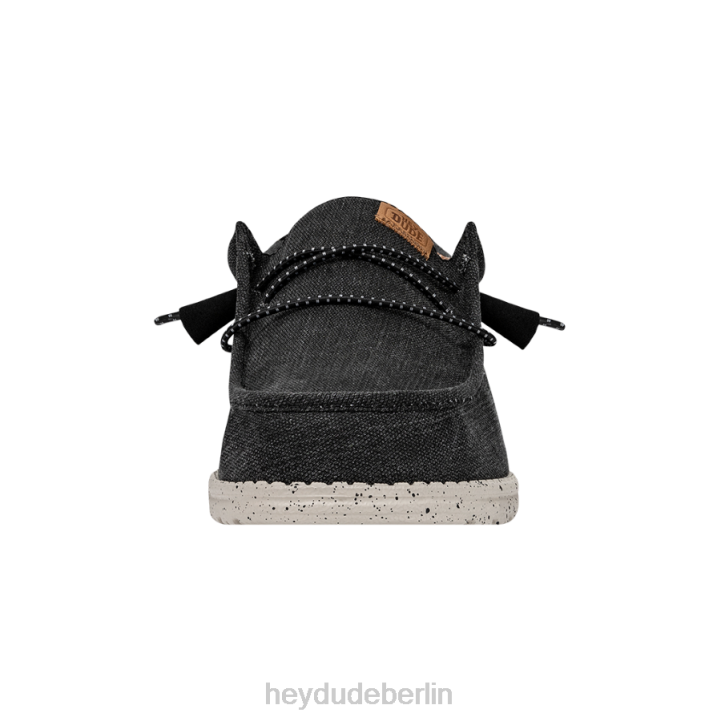 Wally gewaschenes Canvas Hey Dude Männer 8JFX300 Schuhe Schwarz