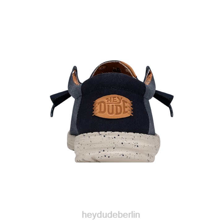 Wally gewaschenes Canvas Hey Dude Männer 8JFX301 Schuhe Marine
