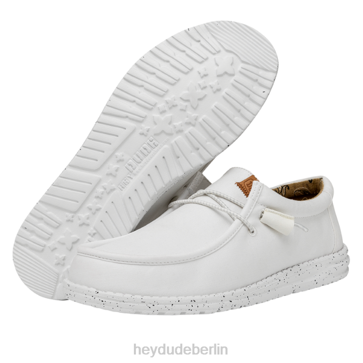Wally gewaschenes Canvas Hey Dude Männer 8JFX302 Schuhe Weiß