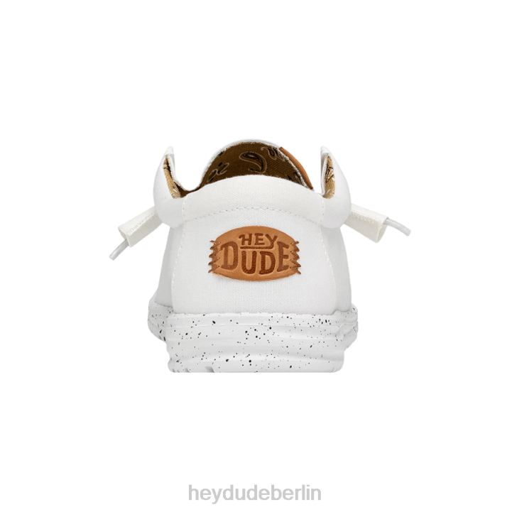 Wally gewaschenes Canvas Hey Dude Männer 8JFX302 Schuhe Weiß