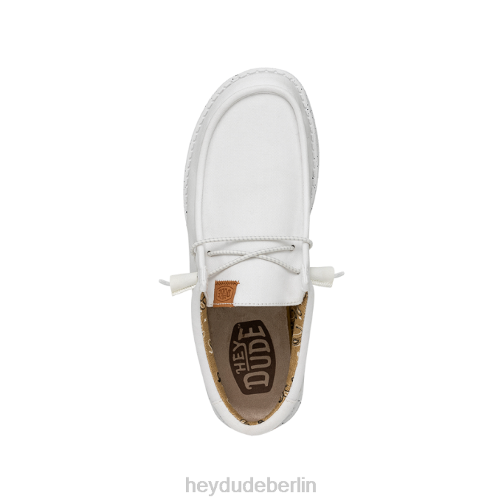 Wally gewaschenes Canvas Hey Dude Männer 8JFX302 Schuhe Weiß