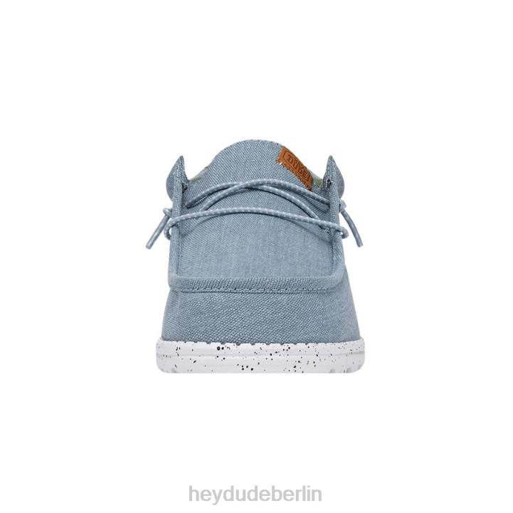 Wally gewaschenes Canvas Hey Dude Männer 8JFX303 Schuhe Blau