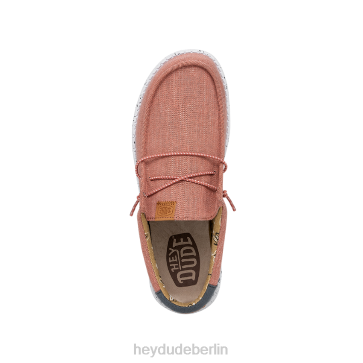 Wally gewaschenes Canvas Hey Dude Männer 8JFX304 Schuhe Rot
