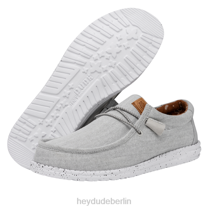 Wally gewaschenes Canvas Hey Dude Männer 8JFX363 Schuhe hellgrau