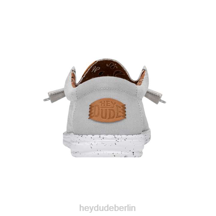 Wally gewaschenes Canvas Hey Dude Männer 8JFX363 Schuhe hellgrau