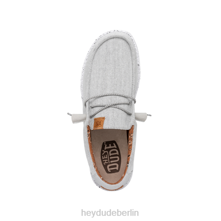 Wally gewaschenes Canvas Hey Dude Männer 8JFX363 Schuhe hellgrau