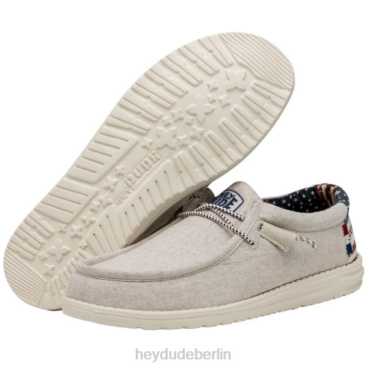 Wally patriotisch Hey Dude Männer 8JFX354 Schuhe cremefarben, patriotisch